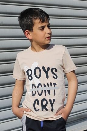 Boys Don't Cry Baskılı Erkek Çocuk Günlük T-shirt F1228430