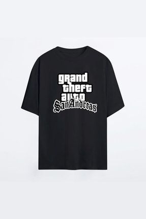 Gta Siyah Oversize Tshirt - Tişört RJOT-MAN-HG-GTA