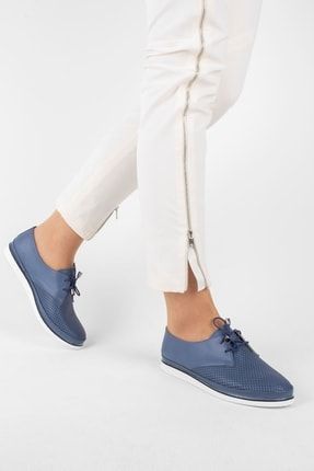 Merib Kadın Günlük Ayakkabı Delik Detaylı-mavi B1807