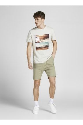 12182595_jpstshark Jjsweatshorts Normal Bel Düz Açık Yeşil Erkek Sweat Şort 5002829289