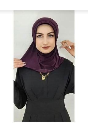 Mürdüm Takmatik Hazır Hijab Eşarp 0005