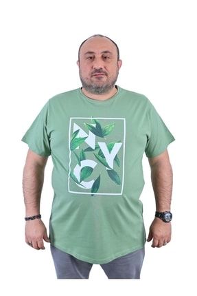 Moc Grande Erkek Büyük Beden T-shirt Ncy Leaf 22139-cagla