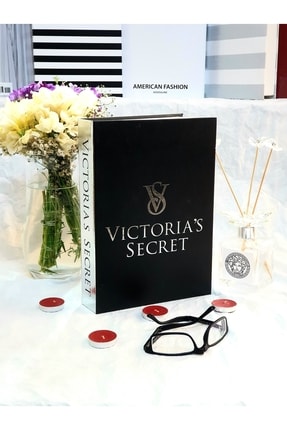 Dekoratif Kitap Kutu Victoria Secret Siyah&gümüş Kitap Kutusu VrsGümüş