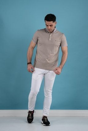 Slimfit Polo Yaka Düğmeli Merserize Kumaş Erkek T-shirt WM20233