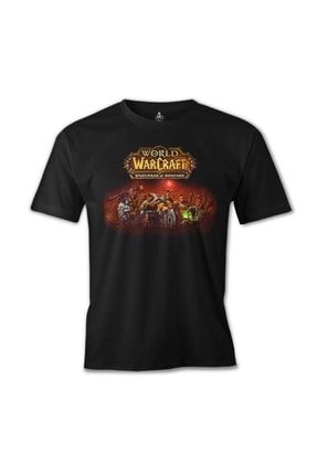 Erkek Siyah World of Warcraft - Warlords of Draenor Baskılı T-Shirt os-964