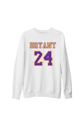 Unisex Beyaz Kobe Bryant 24 Kalın Sweatshirt BK-941