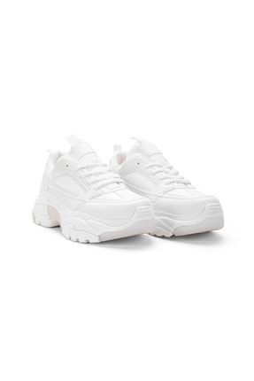 Beyaz - Crush Yeni Sezon Renkli Kalın Taban Kadın Sneaker Obl00004