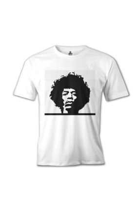 Erkek Beyaz Jimi Hendrix Tshirt mb-508