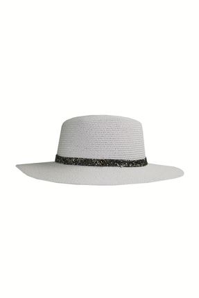 Hasır Kadın Şapka 3855 3855-Beyaz