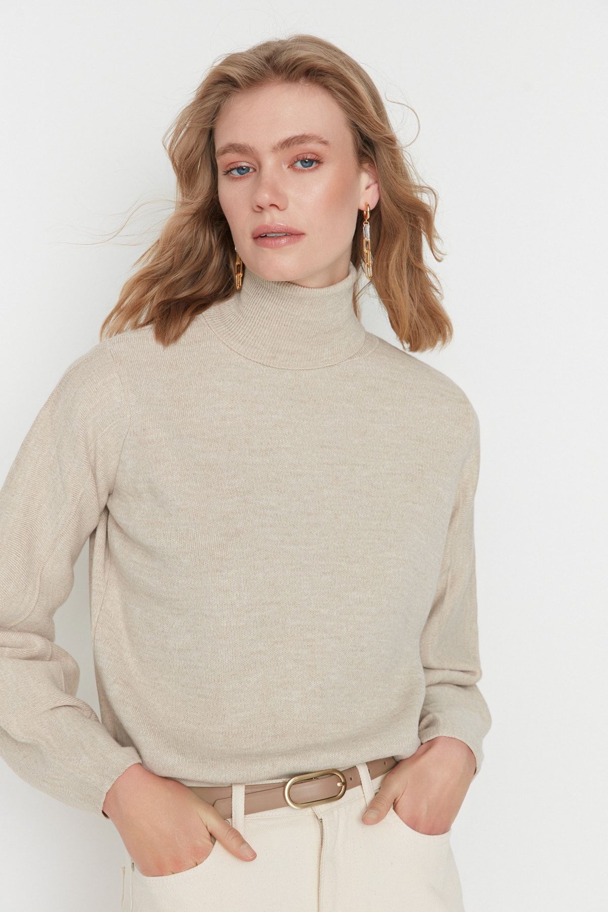 Trendyol Collection-Kamenný základní rolák TWOAW21KZ0485 2