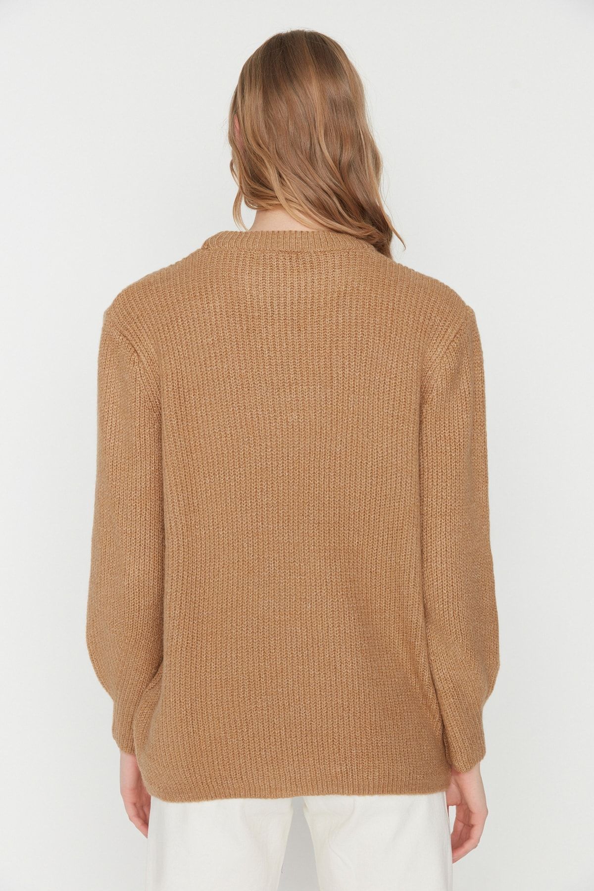 Trendyol Collection Pullover Braun Oversized QV7801