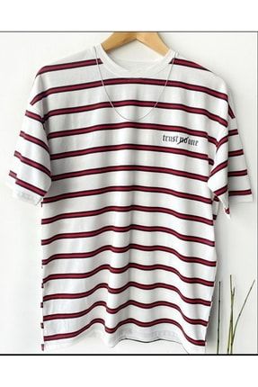 Erkek Oversize Desenli %100 Pamuklu Bisiklet Yaka Kısa Kollu T-shirt T10444