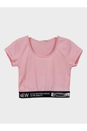 Kız Çocuk Beli Lastikli Crop T-shirt ( 6 - 16 Yaş ) 858076