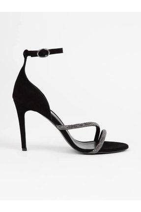 Yasmin Siyah Süet Kadın Topuklu Sandalet RX-12