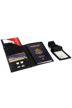 Otto Angelino Hakiki Deri Pasaport Ve Seyahat Cüzdanı Rfıd Korumalı - Siyah OT142