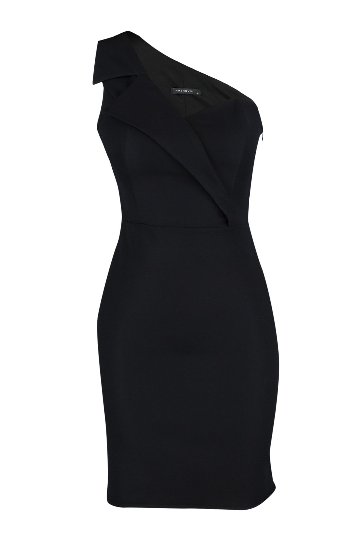 Trendyol Collection-Rochie de seară scurtă și elegantă, cu guler negru, rochie de absolvire de noapte TPRSS19UT0112 4