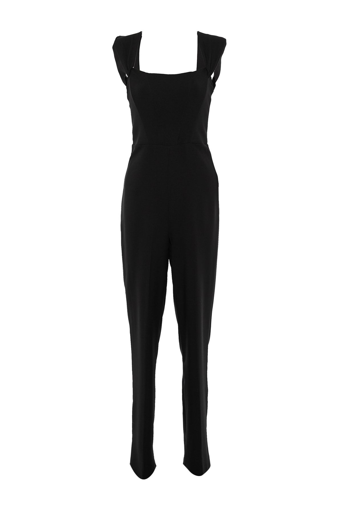Trendyol Collection-Schwarzer gefütterter gewebter Overall TPRSS22TU0070 6