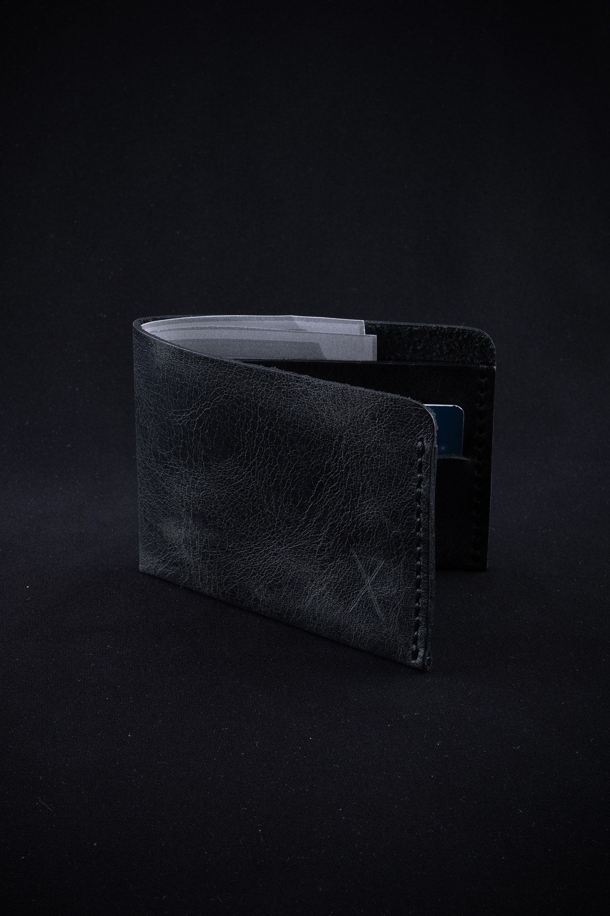 minimal X design-Minimal X Coin Purse - Anthracite - Real Leather Handmade - Simple Stylish Slim Design 6