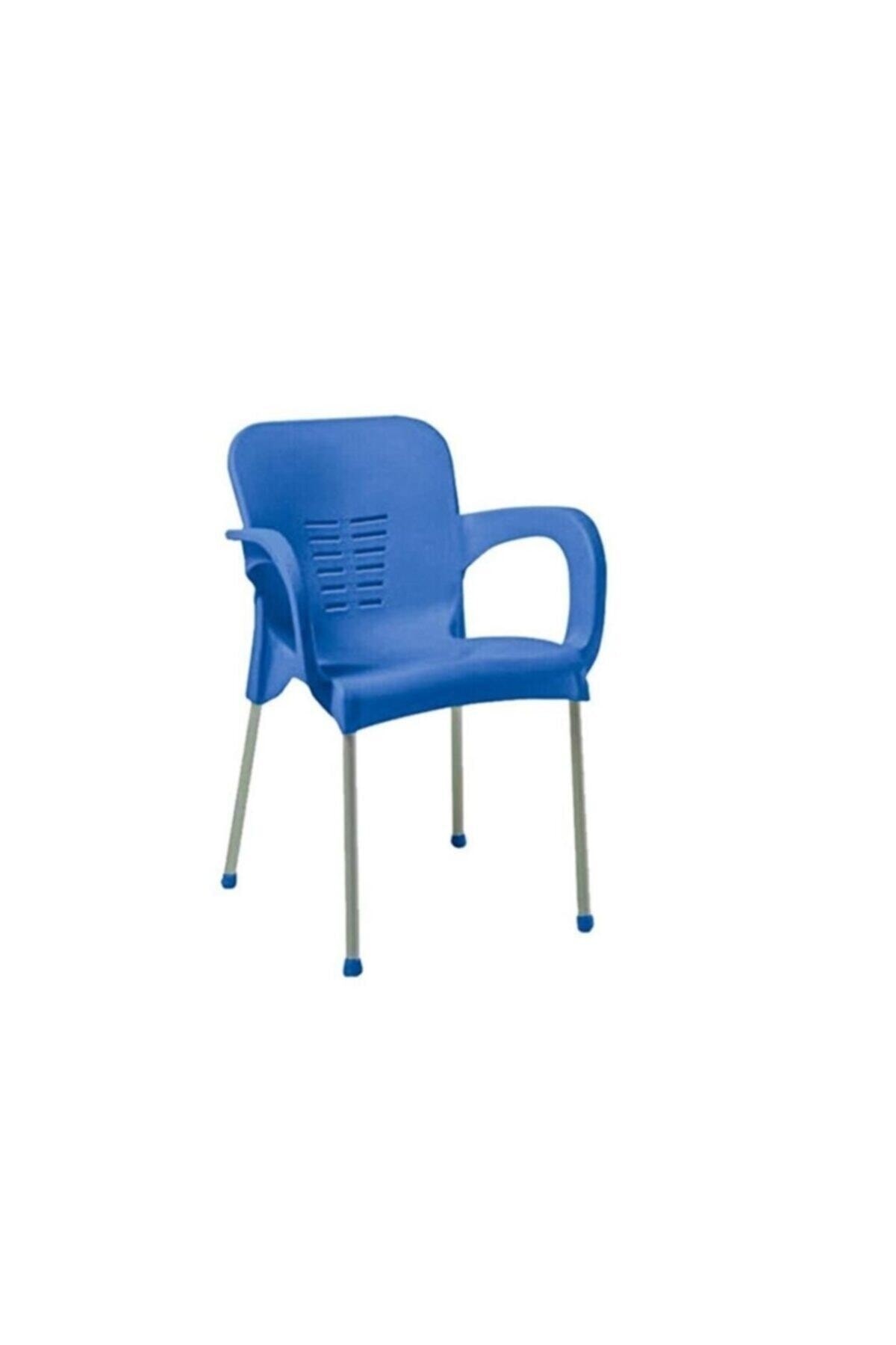 SAZLIK Metal Ayaklı Paris Plastik Sandalye Mavi Orjinal