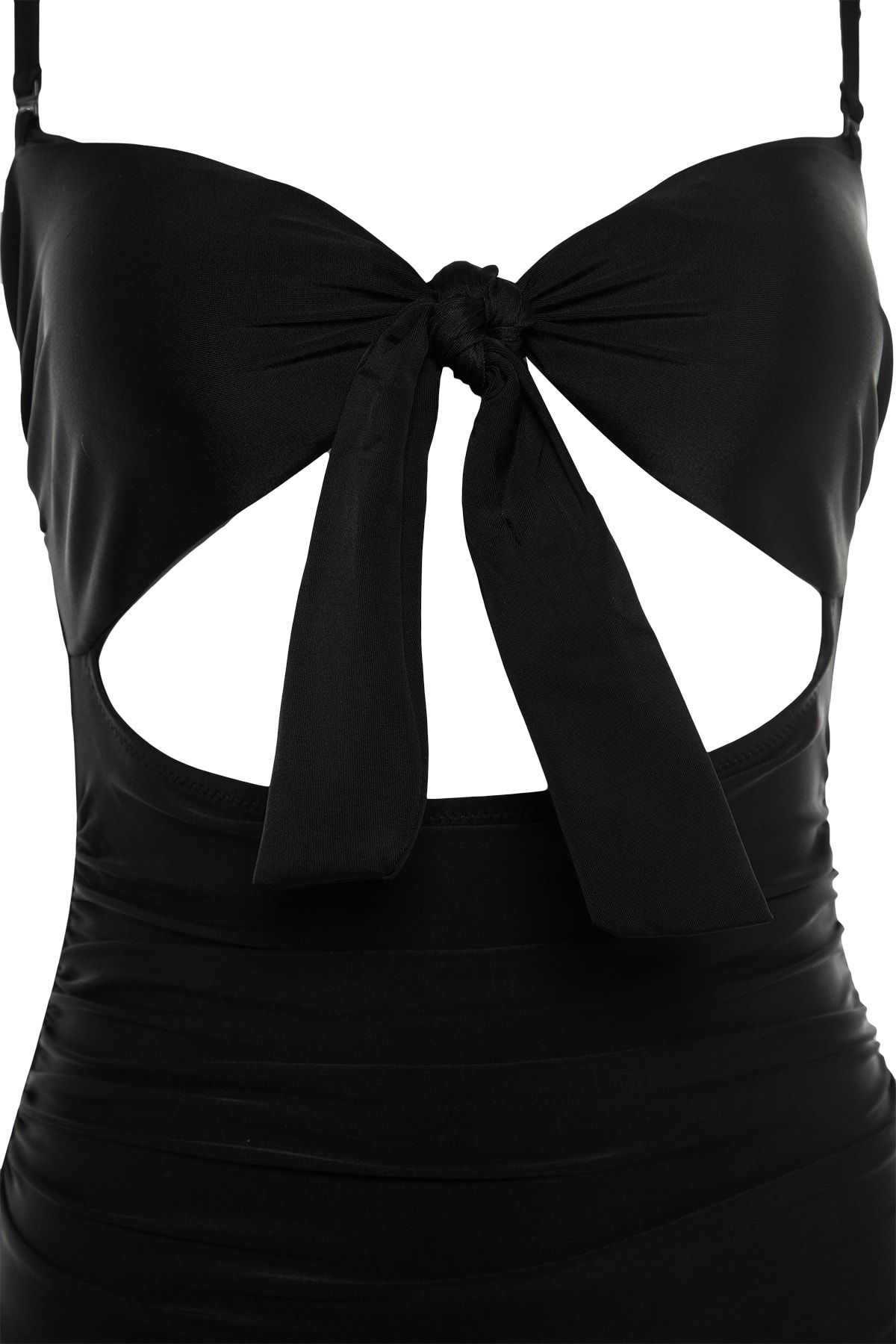 Trendyol Collection-Costum de baie negru fără bretele decupate/fereastră hipster TBESS22MA0001 7