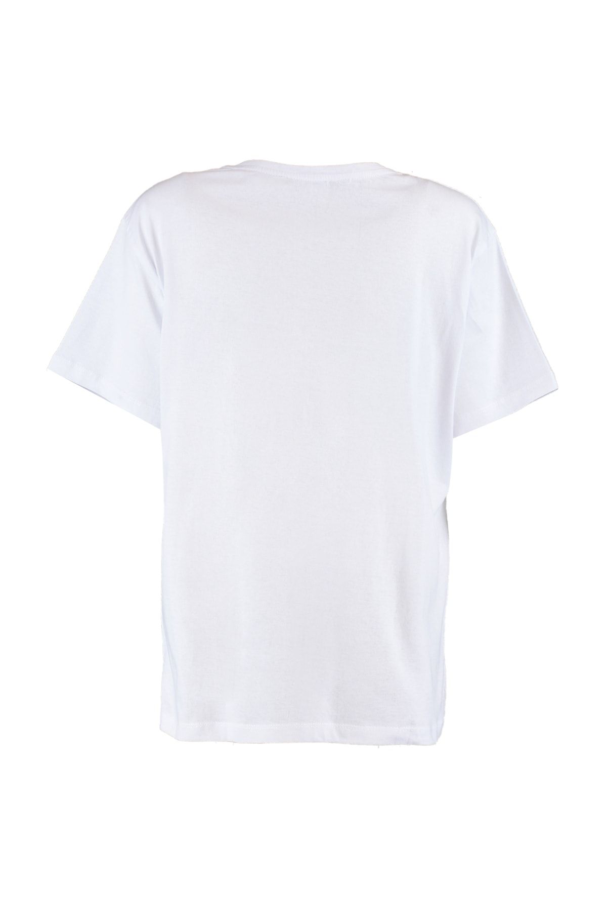 Trendyol Collection-Weißes Oversize-T-Shirt mit Rundhalsausschnitt – 100 % Baumwolle TWOSS20TS0134 10