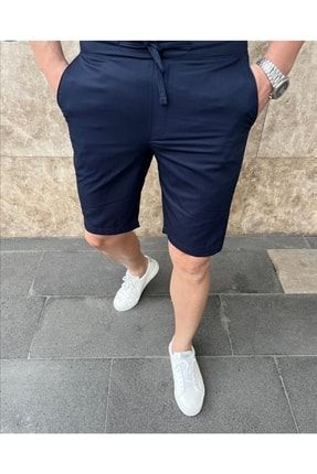 Erkek Jogger Lacivert Kısa Şort Pantolon Slim Fit | Pnt1015