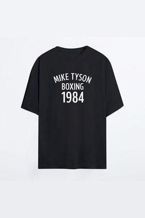 Mike Tyson 132 Siyah Oversize Tshirt - Tişört RJOT-MAN-HG-TYSON-132