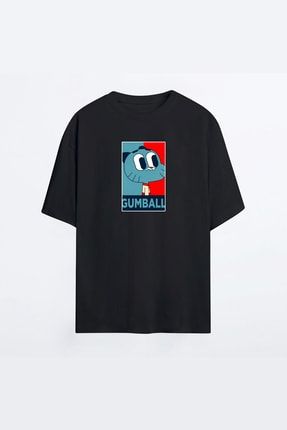 Gumball Siyah Oversize Tshirt - Tişört RJOT-MAN-HG-GUMBALL