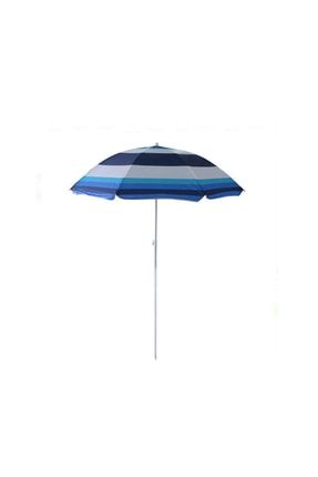 Plaj Şemsiyesi Bahçe Şemsiyesi Eğilen Plaj Şemsiyesi Mavi Çizgili PS001