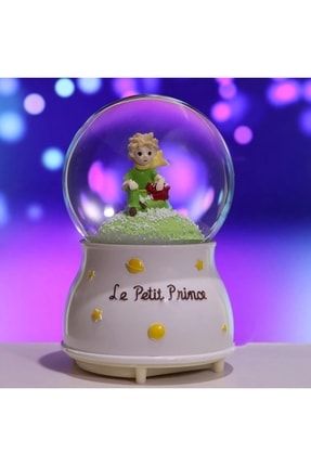 Orta Boy Küçük Prens Temalı Renk Değiştiren Işıklı Ve Müzikli Kar Küresi Le Petit Prince Beyaz Renk WB-OLP-237