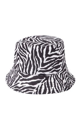 Kadın Zebra Desen Şapka 669A0356