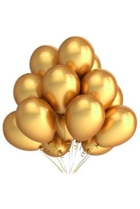 Metalik Gold Renk Latex Balon 10 Adet goldlatex
