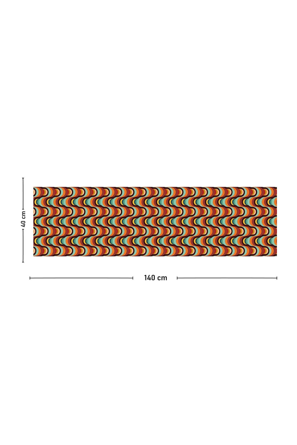 Vagonik-Retro Patterned Digital Printed Runner 140x40 2