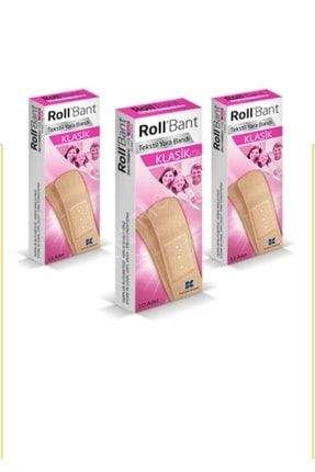 Bant Klasik 3 Paket (30 ADET) Tekstil Yara Bandı RollBant3lü