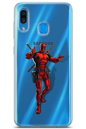 Samsung Galaxy A20 Uyumlu Kılıf Heroes 17 Koruma Deadpool Şeffaf Galaxy A20 Kılıf Heroes2