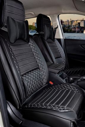 Volkswagen Caddy Uyumlu Lüx Deri Siyah-beyaz Oto Koltuk Kılıfı 5li Takım Set PL688269621160