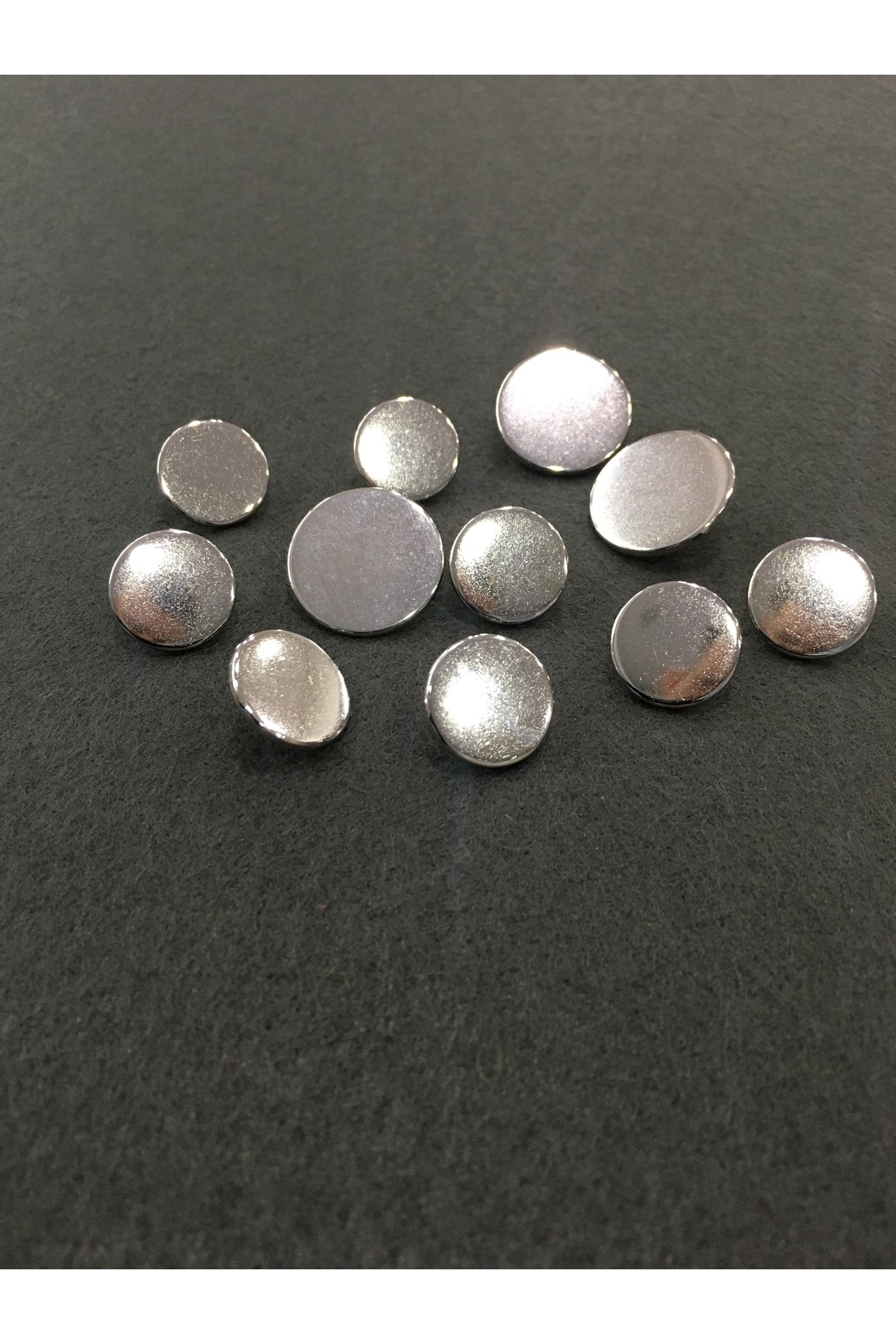 Blazer Jacket Button Plain Metal Coin Model Silver
