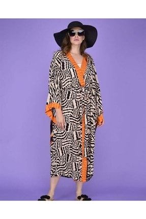 Kadın Bohem Stil Işleme Detay Tasarım Kimono XT0190053