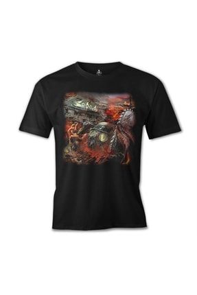 Erkek Siyah Sodom - War Baskılı T-shirt os-327