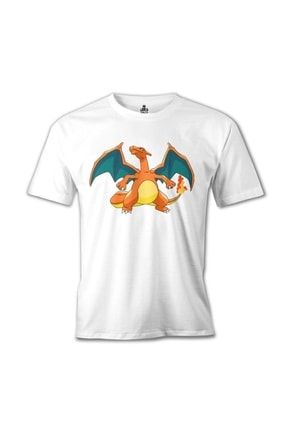 Erkek Beyaz Pokemon Charizard T-Shirt mb-367