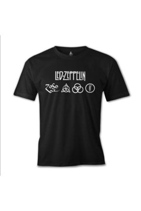Led Zeppelin Logo Siyah Erkek Tshirt - es-802