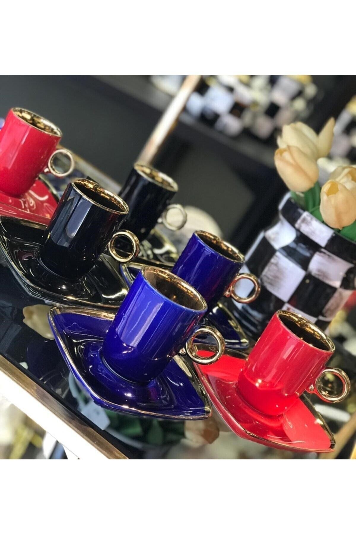 Acar Plus Renkli Içi Gold Türk Kahvesi Fincan Seti Fiyatı, Yorumları