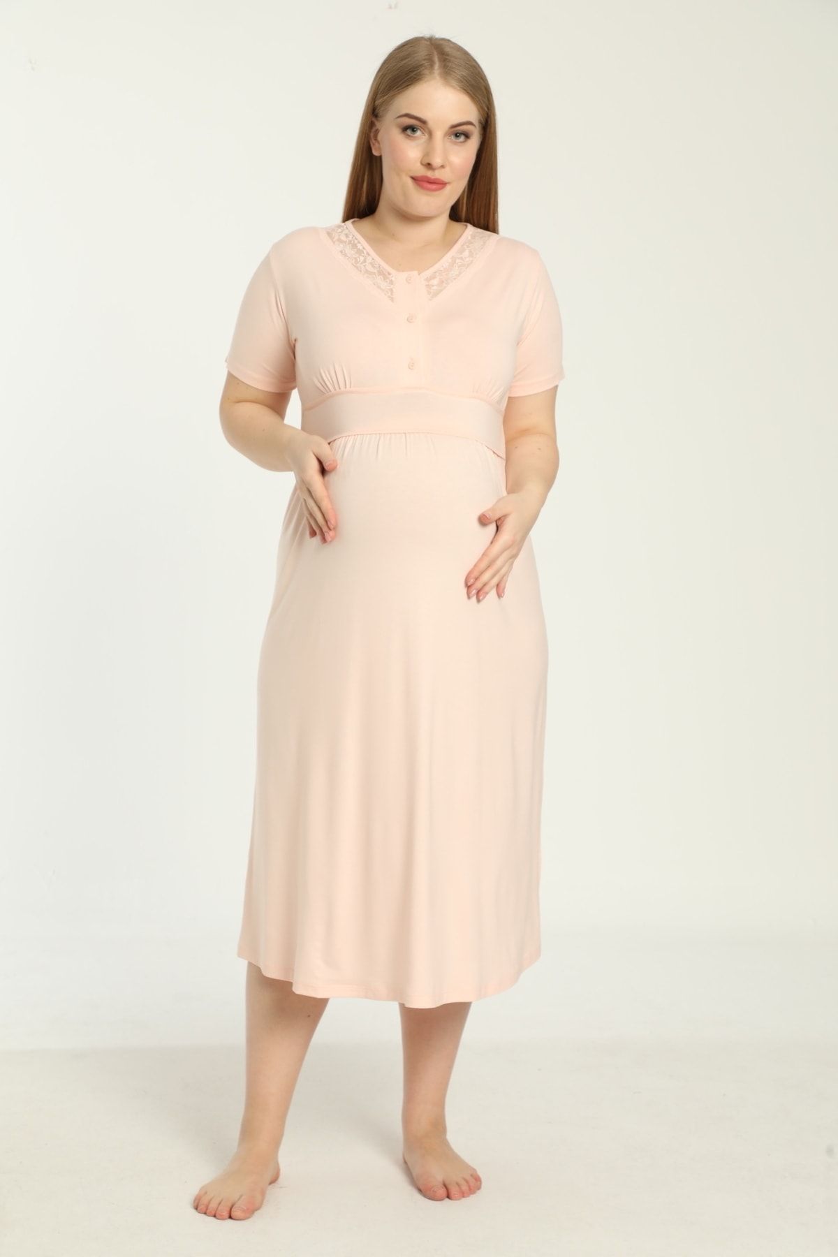 Комплект ночной рубашки для беременных с халатом Мисс Мира Lissa Plus Size 4071