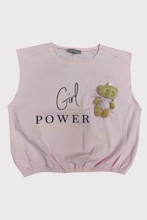 Kız Çocuk Girl Power Ayıcıklı T-shirt L11622Y2251