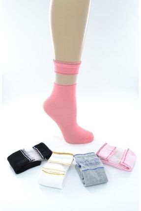 5 li Tüllü Düz Kız Çocuk Diz Altı Çorap EKN00016