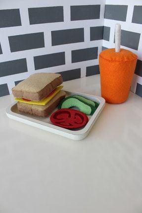 Keçe Oyuncak -tost Meyve Suyu Oyun Seti - %100 El Yapımı Felt Toys- TE60005
