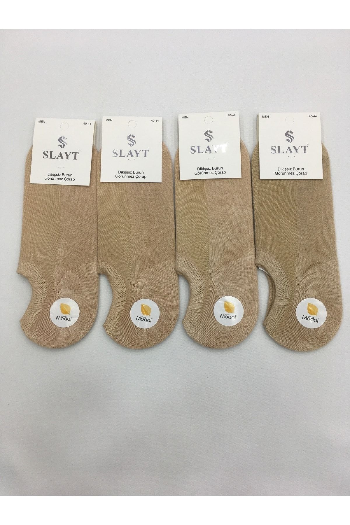 Slayt-4 Pieces Cotton Modal Blended Solid Color Thin Summer Men's Invisible Booties (Sneakers) 2