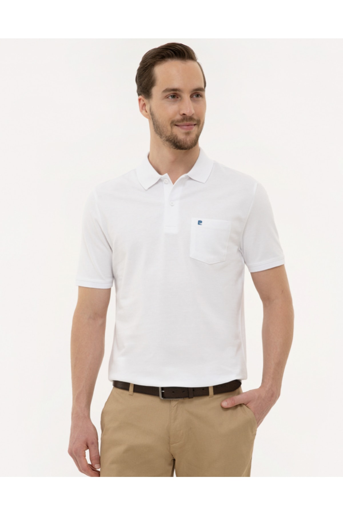 Pierre Cardin Beyaz Regular Fit Polo Yaka T-shirt