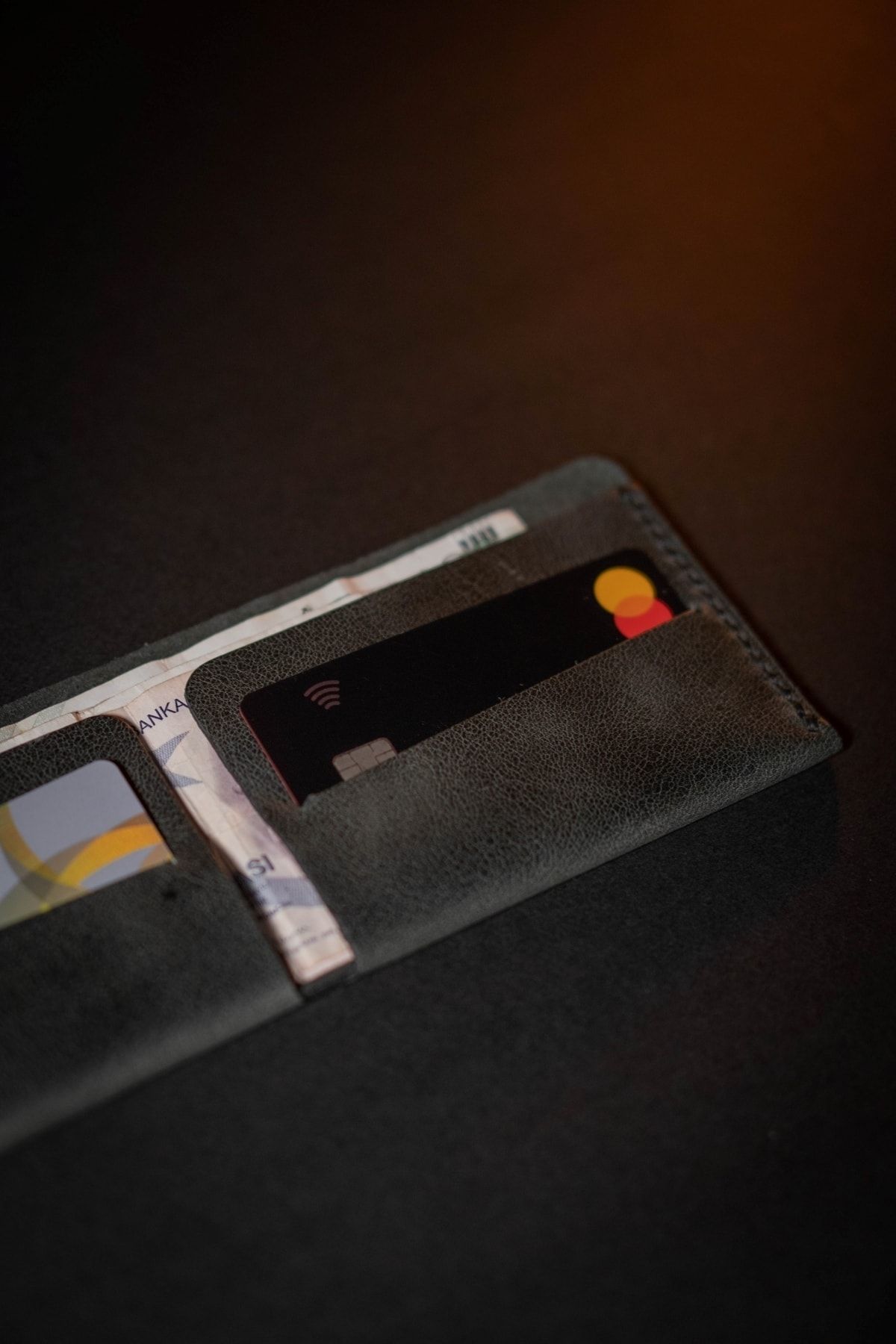 minimal X design-Minimal X Coin Purse - Anthracite - Real Leather Handmade - Simple Stylish Slim Design 3