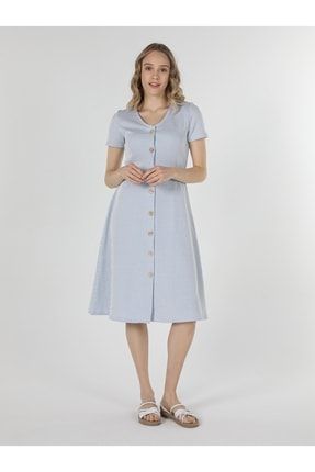 Regular Fit Çizgili Mavi Kadın Elbise .CL1058208_Q1.V1_BLE